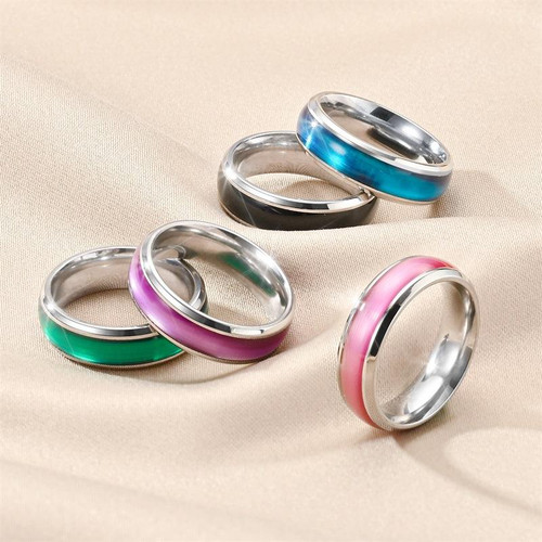 Ring silber lila pink grün - pink,