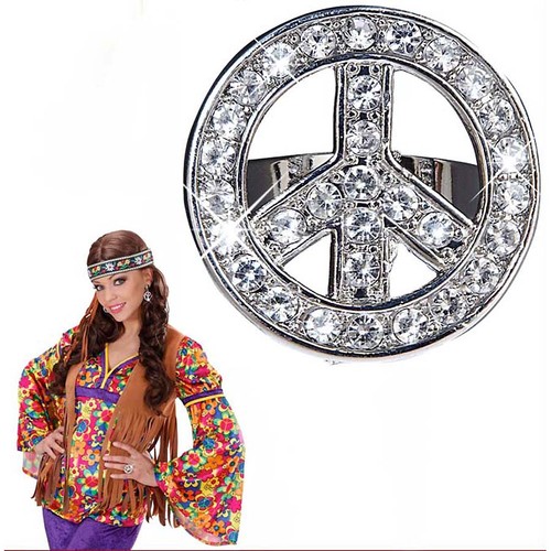 Peace diamantring 70er jahre - #,