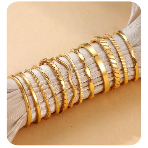 Damen ringe set edelstahl - damen, gold