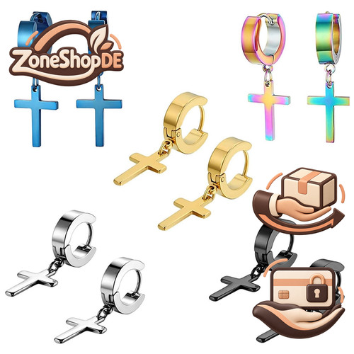 Kreuz ohrringe edelstahl - kreuz,