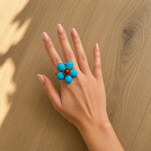 Ring blaue blume - ring,