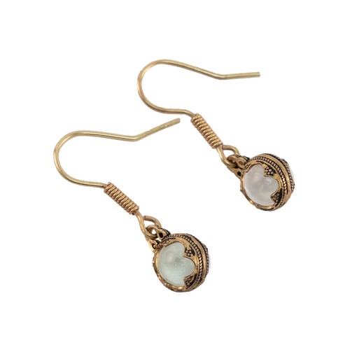 Ohrringe glaskugel bronze - ohrringe,