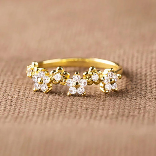 Ring gold weiße zirkonia - ring,